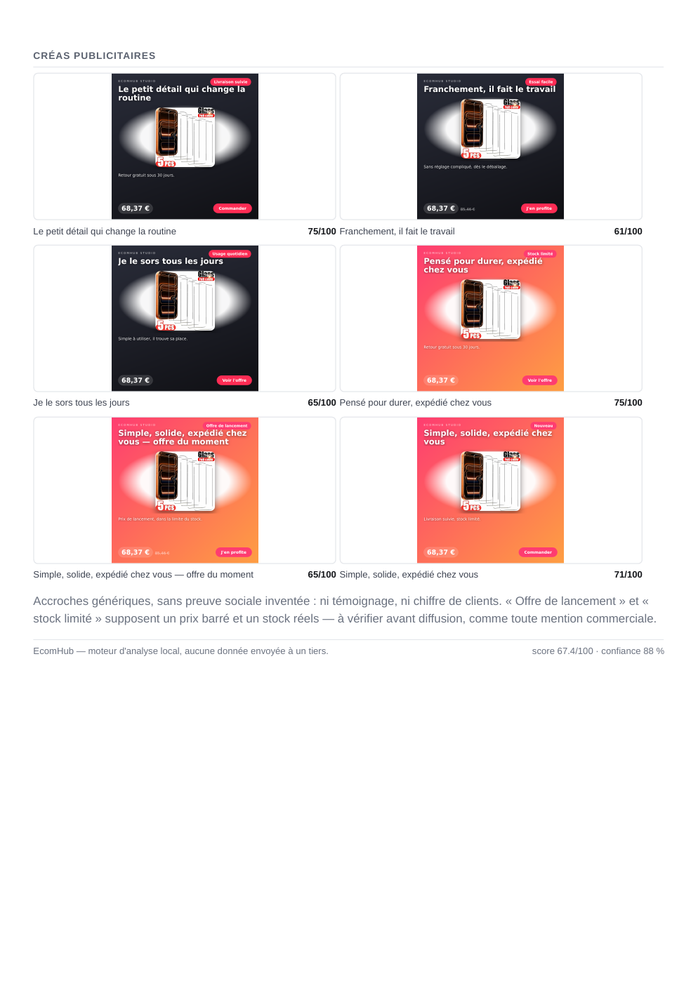 Page 3 du dossier : créas publicitaires et points de vigilance